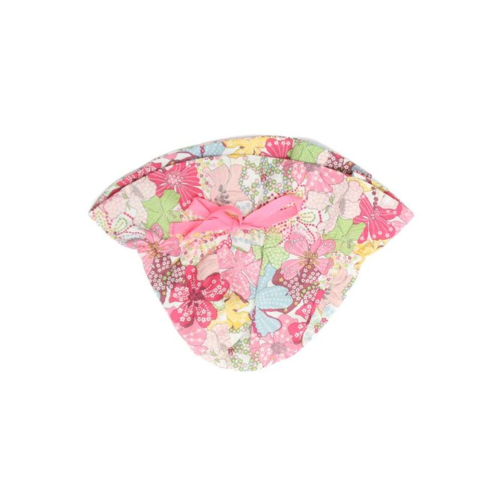 Bonpoint Girls Cotton Mix Floral Print Bucket Hat Pink Combo Size 2